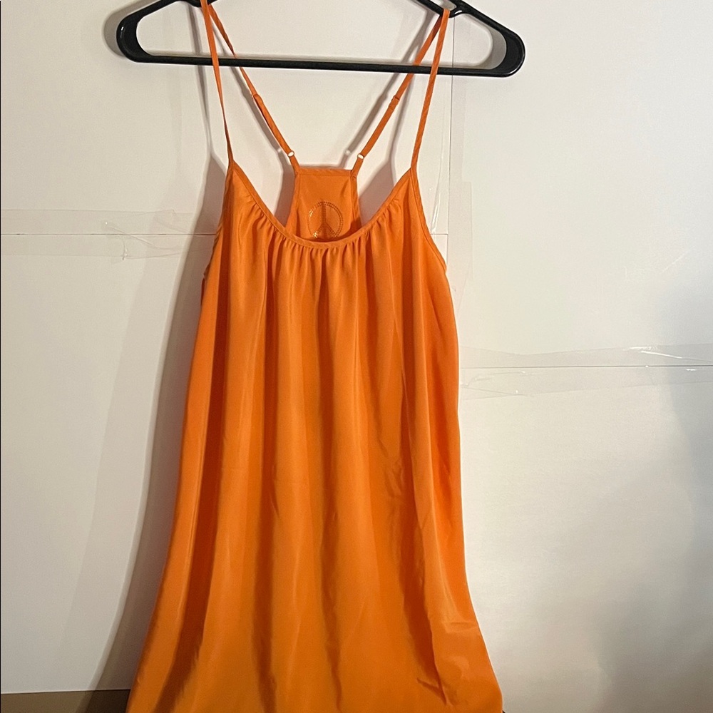 😄Satiny Y2K orange Lola & Coco mini dress Xs